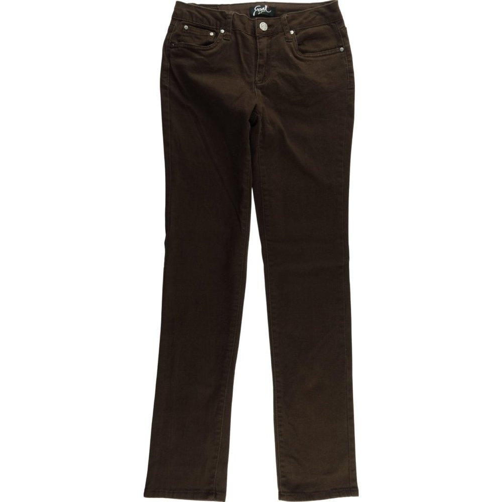 Earl Straight Brown Jeans Women's 2 Stretch Low Rise B091